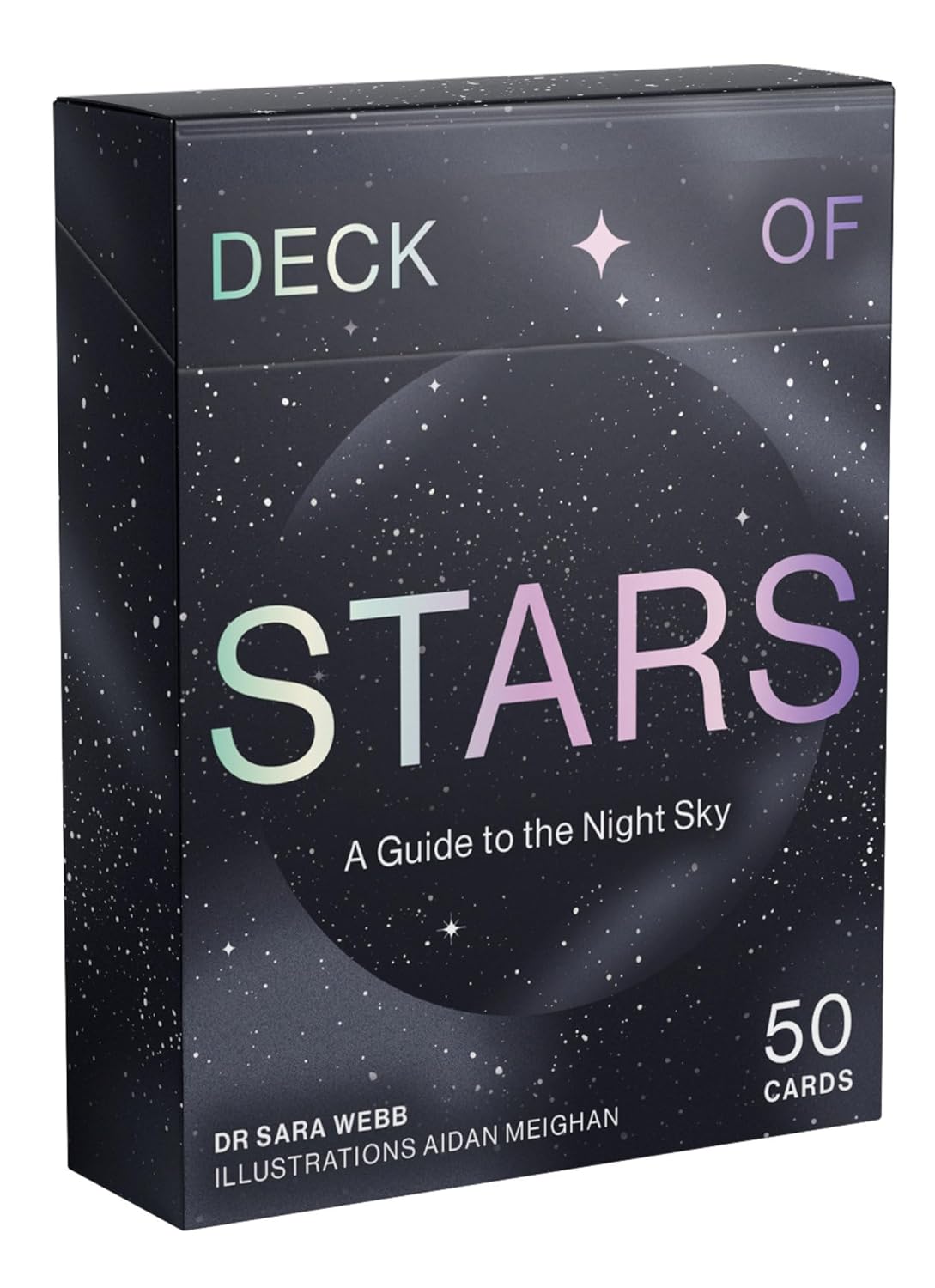 Deck of Stars: A Guide to the Night Sky, set with 50 constellation cards featuring a starry night design.