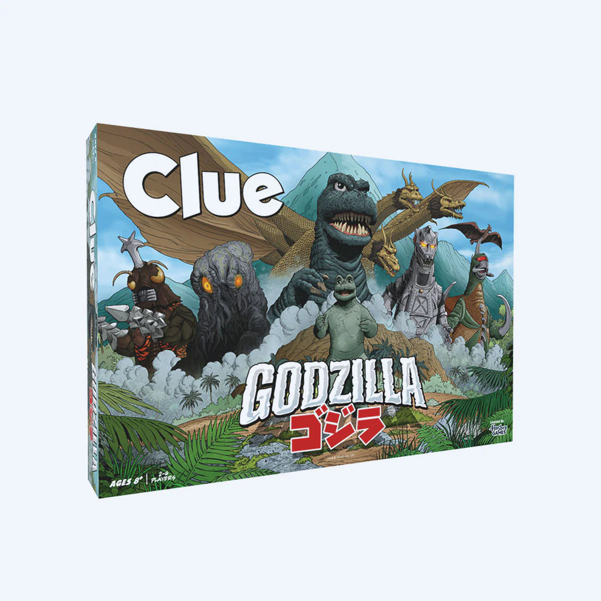 Clue: Godzilla board game box featuring Godzilla and monsters.