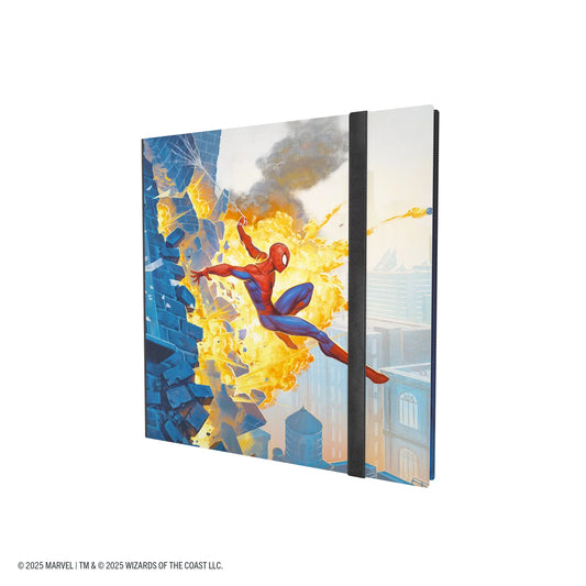 MTG Spider-Man 24-Pocket Album card binder, Spider-Man/Green Goblin variant with Spider-Man swinging through flames.