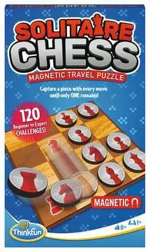 Solitaire Chess Magnetic Travel Puzzle with chess pieces and 120 single-player challenges.