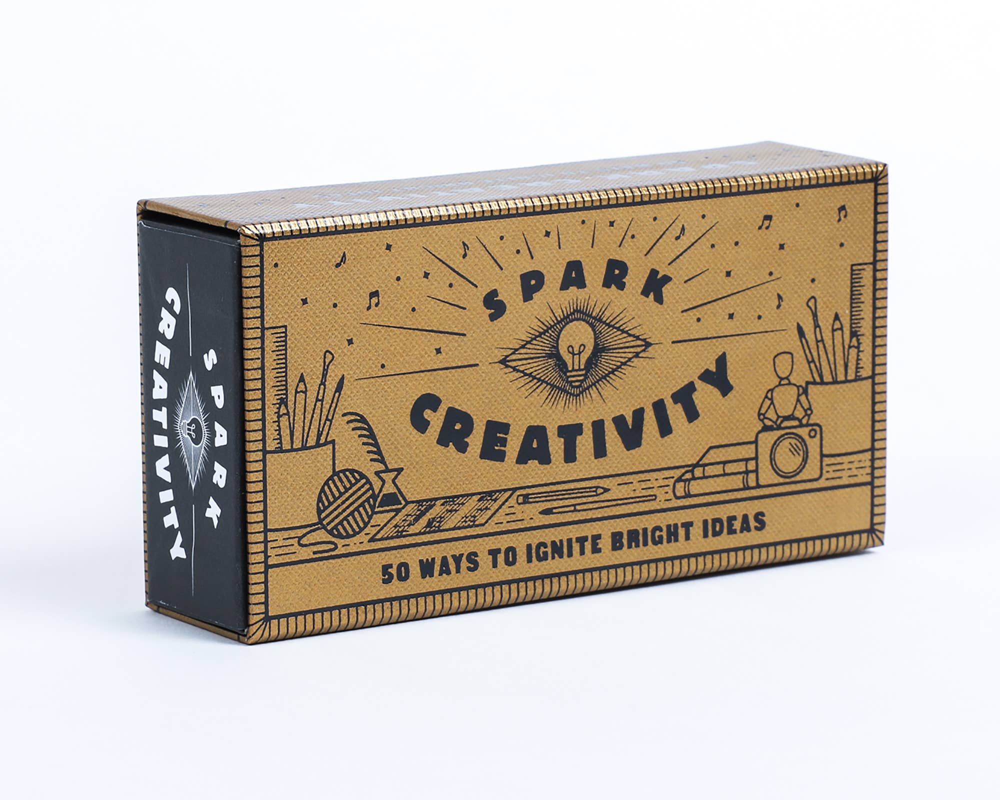 Spark Creativity brown box containing 50 idea prompts.