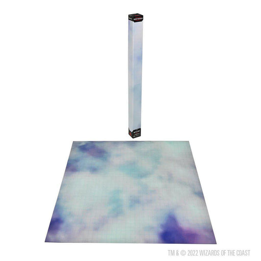 Dungeons & Dragons Icons of the Realms Astral Sea Battle Mat with pastel cloud pattern and tall rectangular box.