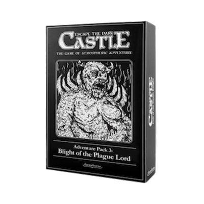 Escape the Dark Castle: Blight of the Plague Lord expansion box with new boss, plague mechanic, and skeletal figure shown.