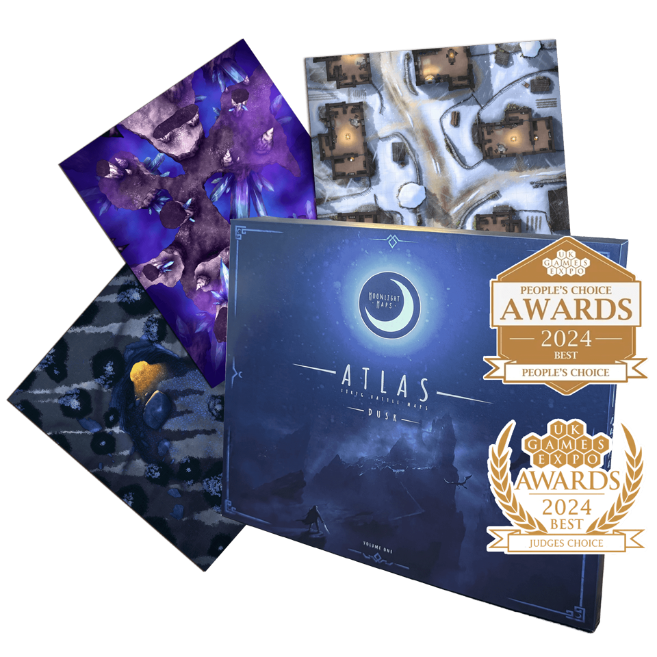 ATLAS Physical Map Packs box with three dry-wipe grid maps and two visible 2024 award badges.
