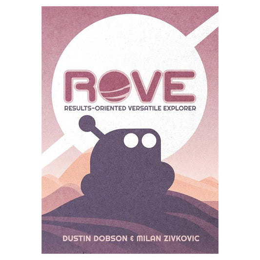 Rove: Essential Collection poster with cartoon rover, mountains, and a ringed planet.