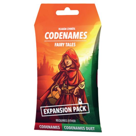 Codenames: Fairy Tales Expansion Pack, featuring Little Red Riding Hood on the packaging.