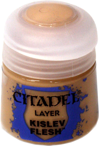 12ml Citadel Layer paint pot, Kislev Flesh color, matte beige finish.