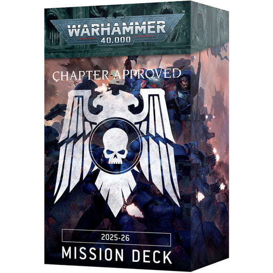 Chapter Approved Mission Deck 2025-26 box displaying an eagle and skull emblem on the front.