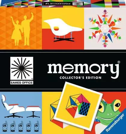 Memory: Collectors Edition box with geometric designs, a chair, and a frog.