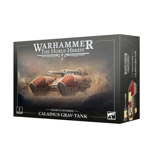 Horus Heresy Legio Custodes Caladius Grav-Tank model kit.