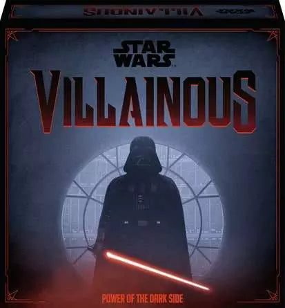 Star Wars Villainous: Power of the Dark Side board game box featuring Darth Vader with a red lightsaber.