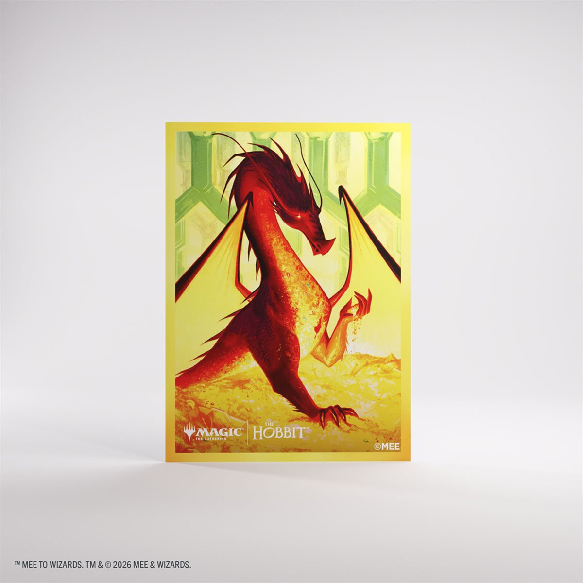 Magic: The Gathering The Hobbit Premium Art Sleeves, Villain 1 variant featuring dragon design and logos.