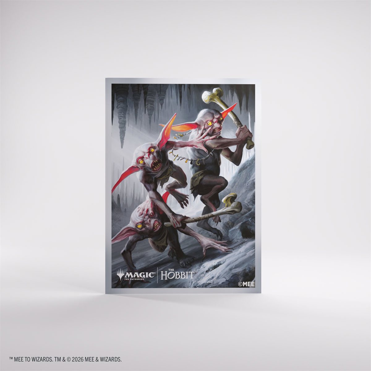The Hobbit Art Sleeves - Villain 3 featuring three goblins with red headbands climbing icy rocks.