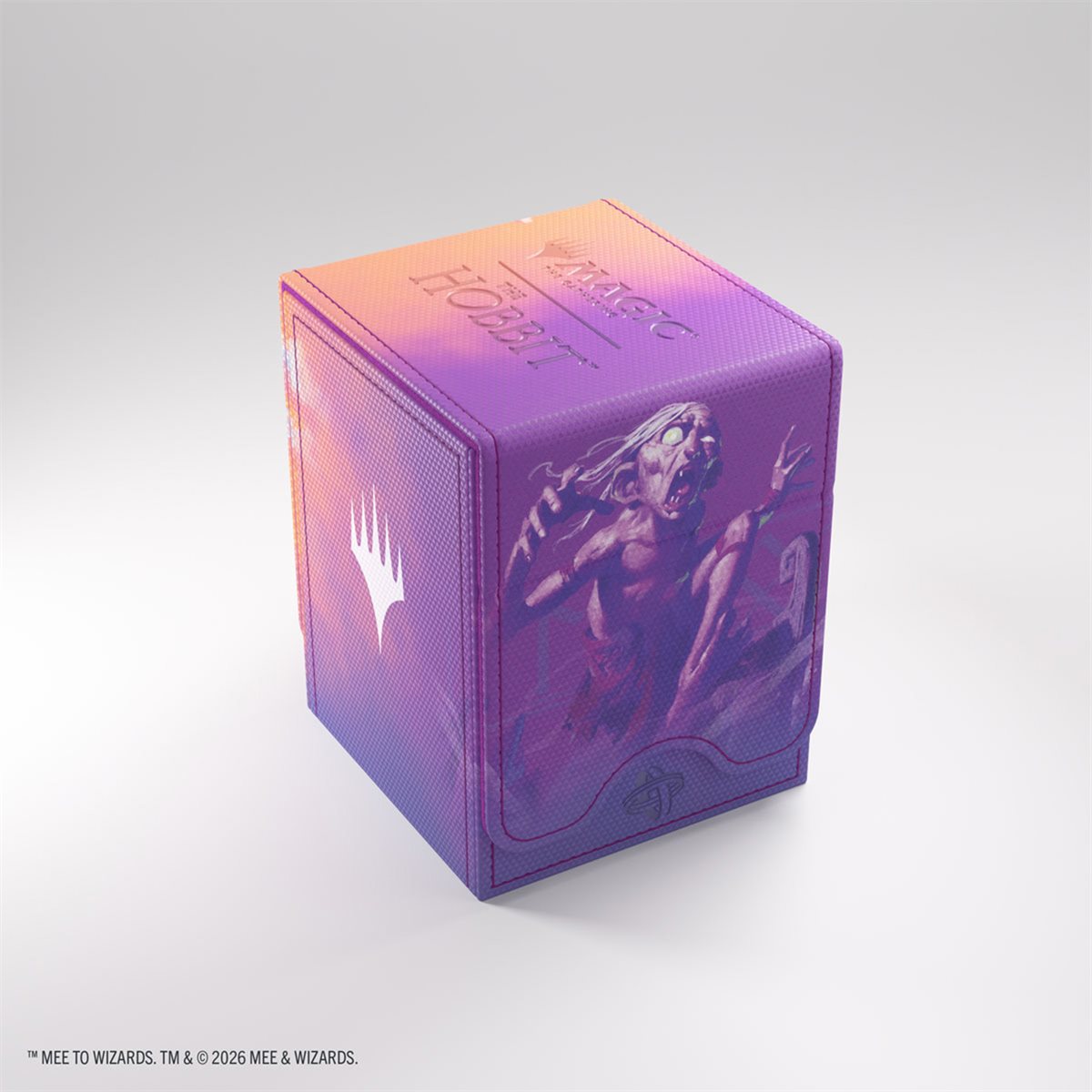 Magic: The Gathering The Hobbit Squire 80+ XL Villain 2/Land 2 deck box, purple and orange with creature art.