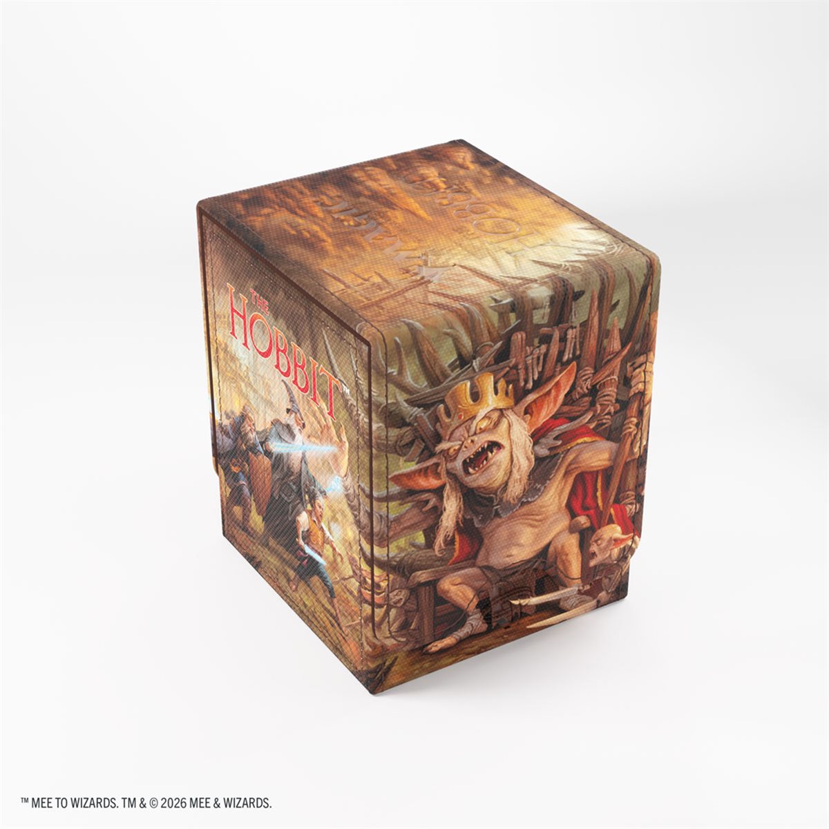 Cube Magic: The Gathering deck box, The Hobbit Squire PLUS 100+ XL, fight scene 2 art with troll and adventurers.