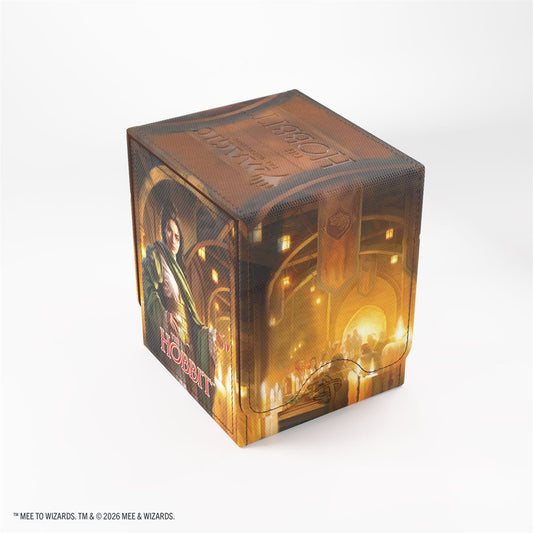 Magic: The Gathering The Hobbit Squire PLUS 100+ XL Human 2 deckbox with Hobbit tavern scene and logo.