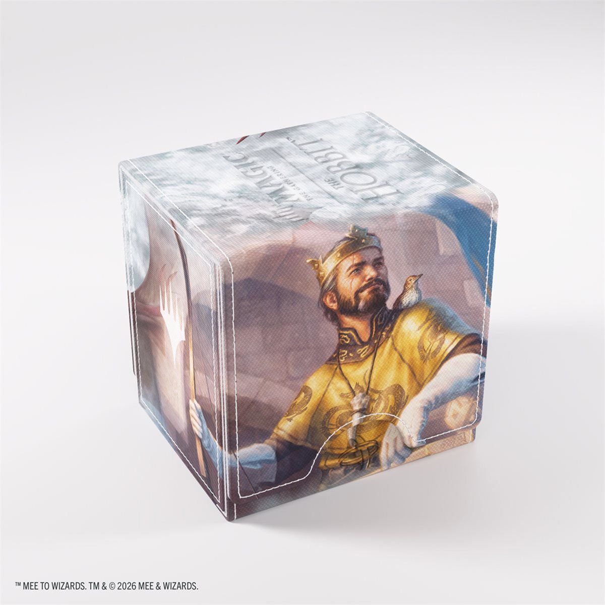 Cube deckbox, Sidekick PRO 100+ XL, with fantasy art of a crowned man, inspired by Magic: The Gathering & The Hobbit.