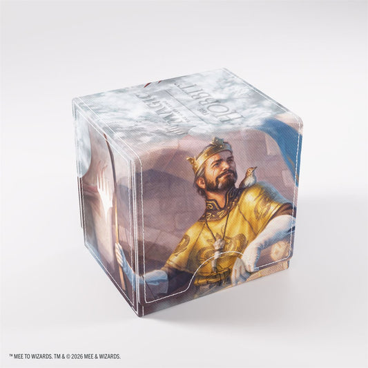 Cube deckbox, Sidekick PRO 100+ XL, with fantasy art of a crowned man, inspired by Magic: The Gathering & The Hobbit.