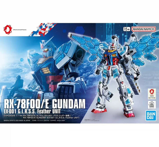 Entry Grade 1/144 RX-78F00/E GUNDAM (EX-001 G.L.R.S.S. Feather UNIT) model kit box.