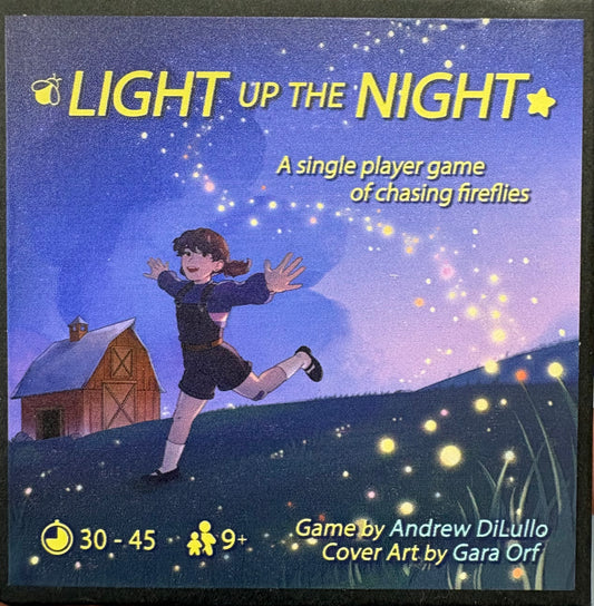 Light Up The Night firefly puzzle game being played by a girl outdoors near a barn at dusk.
