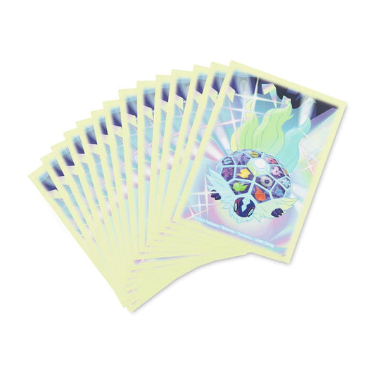 Pokémon TCG Terapagos (Terastal Form) Card Sleeves, set of 65, with glowing turtle design on white background.