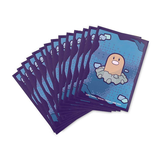 Pokémon TCG Digletts Cave Card Sleeves, pack of 65, with Diglett emerging from the ground on a blue background.
