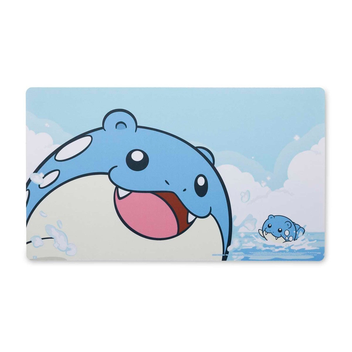 Pokémon TCG: Spheal Appeal Playmat featuring a smiling Spheal and a smaller Spheal in water with clouds above.