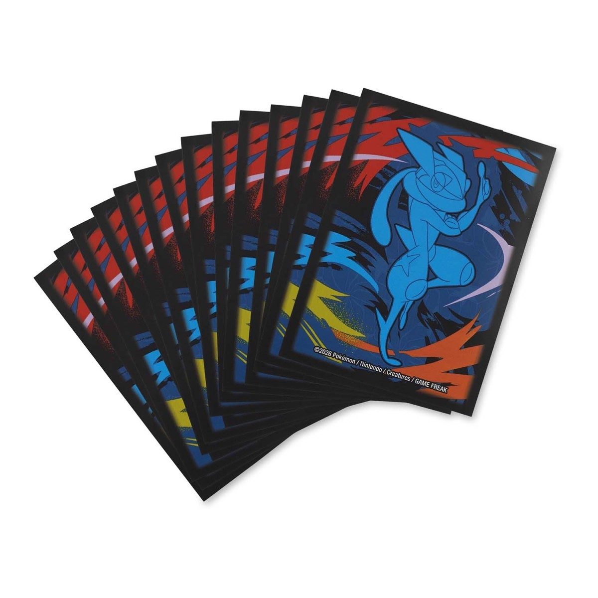 Pokémon TCG Greninja Slashing Waves Card Sleeves, pack of 65, featuring a blue and black Greninja design.