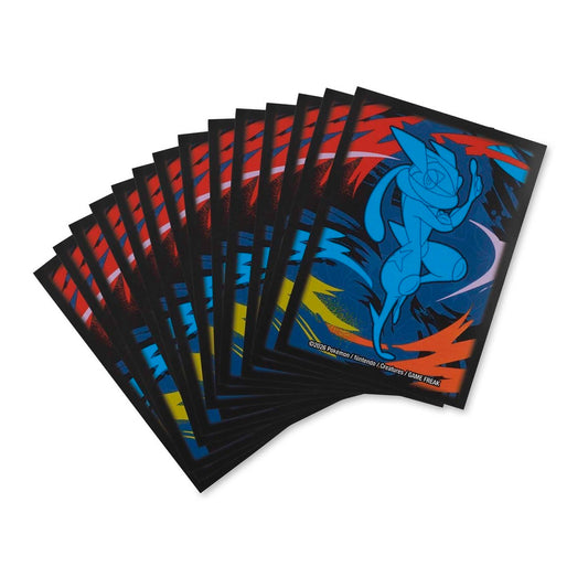 Pokémon TCG Greninja Slashing Waves Card Sleeves, pack of 65, featuring a blue and black Greninja design.