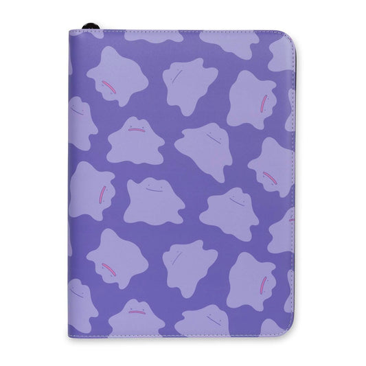 Pokémon TCG Ditto Quartet Zip Binder, purple, with Ditto in different expressions on the cover.
