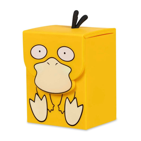 Pokémon TCG Deck Buddies Psyduck Deck Box, yellow and rectangular, with Psyduck’s face and feet design.