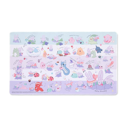 The Pokémon TCG: Were Goomy Playmat with pastel Pokémon illustrations in playful poses.
