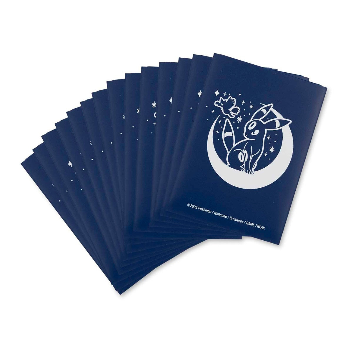 Pokémon TCG Timeless Friends Umbreon card sleeves, pack of 65, dark blue.
