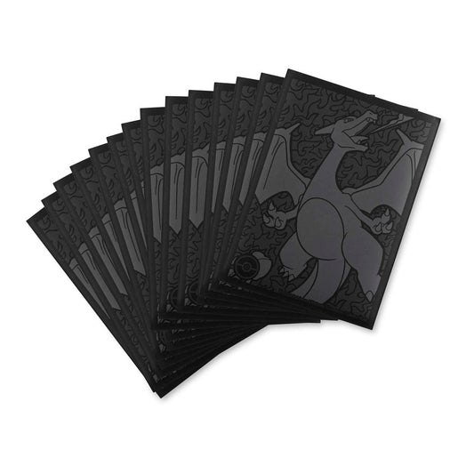 Pokémon TCG Scorching Charizard Card Sleeves, pack of 65 with embossed Charizard design.