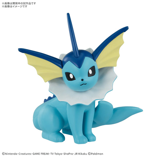 Pokemon Model Kit: Quick-27 Vaporeon blue figure with large fins and a frilled neck.