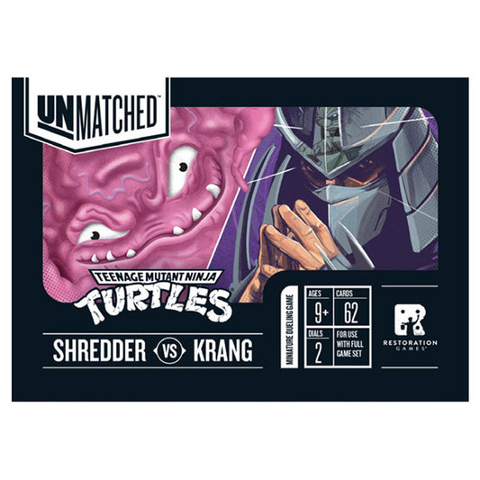 Unmatched Adventures: TMNT: Shredder Expansion box featuring Shredder and Krang.