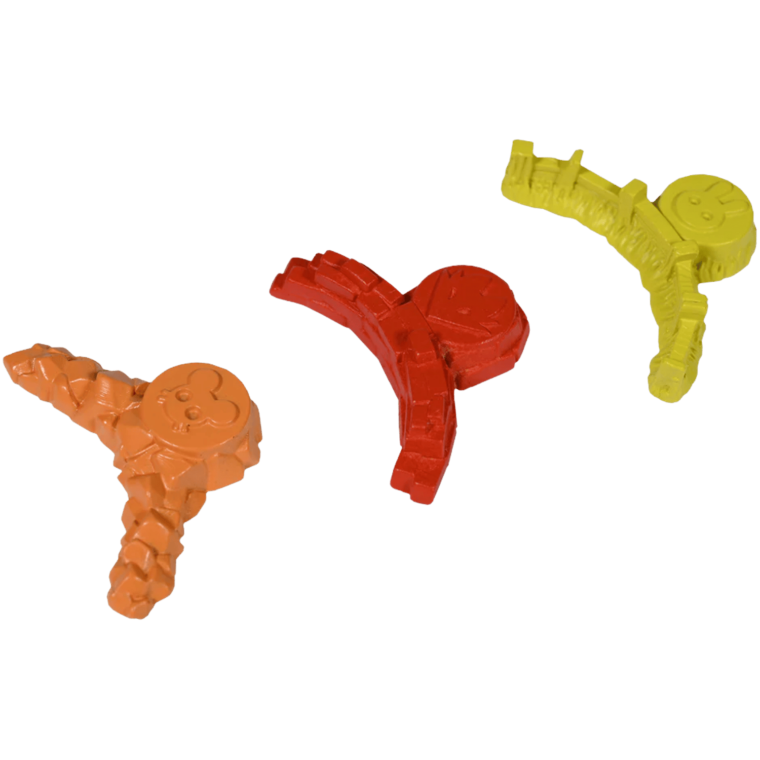 Three Root: Deluxe Clearing Markers (2nd Edition), boomerang-shaped, smiley faces, white background.