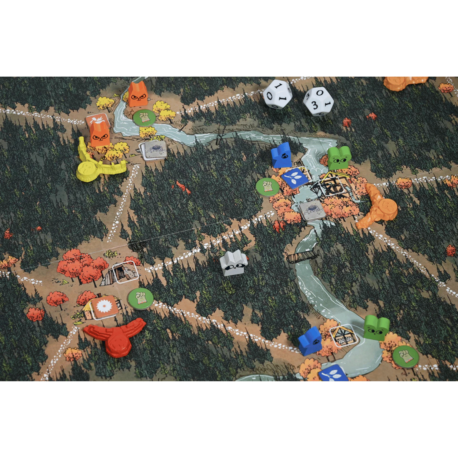 Root: Deluxe Clearing Markers (2nd Edition) woodland markers for the Root board game, forest theme.