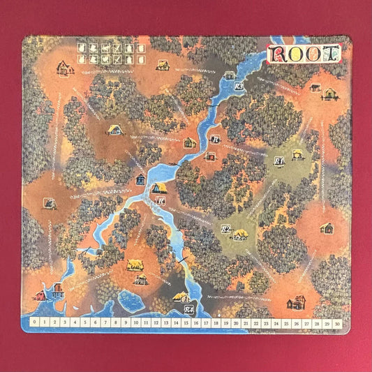 Root: Marsh/Gorge Playmat, double-sided neoprene map featuring rivers, forests, and clearings for Homeland Expansion.