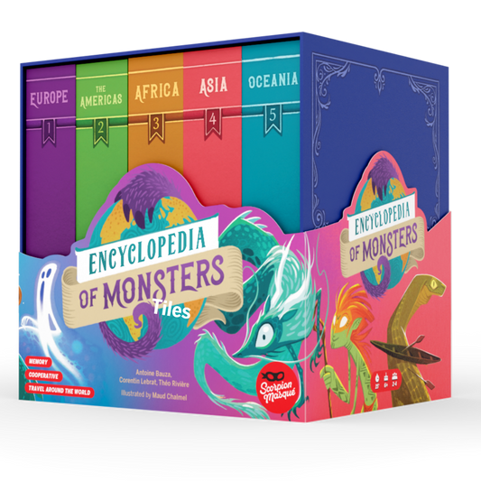 Encyclopedia of Monsters illustrated box set featuring creatures from every continent.