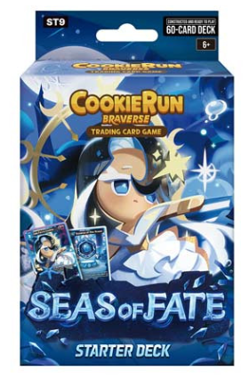 CookieRun TCG Seas of Fate Starter Deck, blue, includes 60 playable cards and 1 promo card.