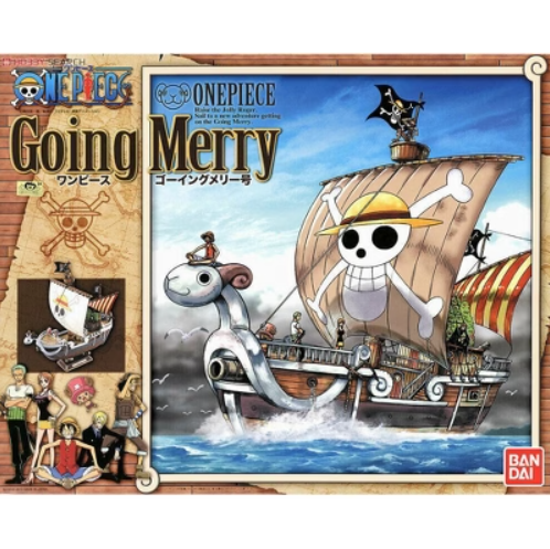 Going Merry Model Ship from One Piece, Straw Hat Pirates’ ship shown on box art.