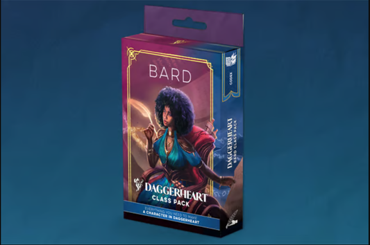 Daggerheart Class Pack box, bard variant, with ancestry and domain cards included.