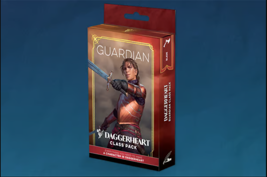 Daggerheart Class Pack with sword-wielding armored warrior illustration and included domain cards.