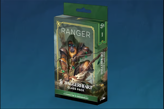 Daggerheart Class Pack box with ancestry cards; cover shows an armored ranger holding a bow.