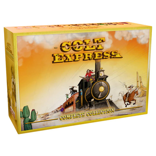 Colt Express: Complete Collection board game featuring Wild West train heist theme with cartoon bandit characters.