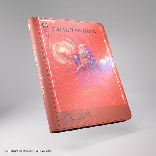 Red Magic: The Gathering The Hobbit Zip-Up album, 18-pocket, for trading cards, Tolkien-themed design.