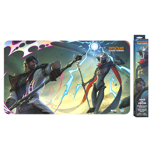 Riftbound: Vendetta playmat featuring Jace vs Viktor design on neoprene surface.