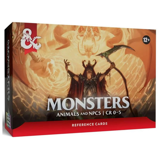 Monster Cards: Animals & NPCs CR 0-5, quick-reference D&D cards with fantasy art for One D&D.