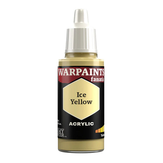 Warpaints Fanatic Ice Yellow 18ml acrylic paint bottle with white dropper cap.